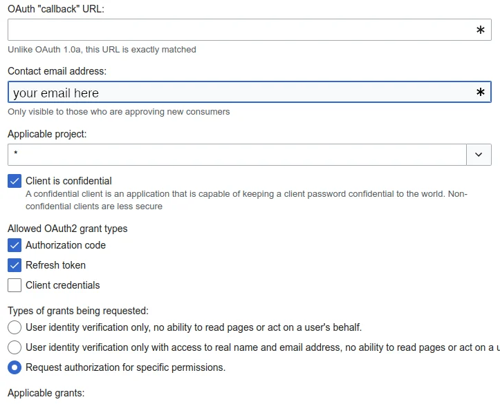 Sơ đồ bước hai tạo OAuth 2.0 client với thông tin xác thực và redirect URI