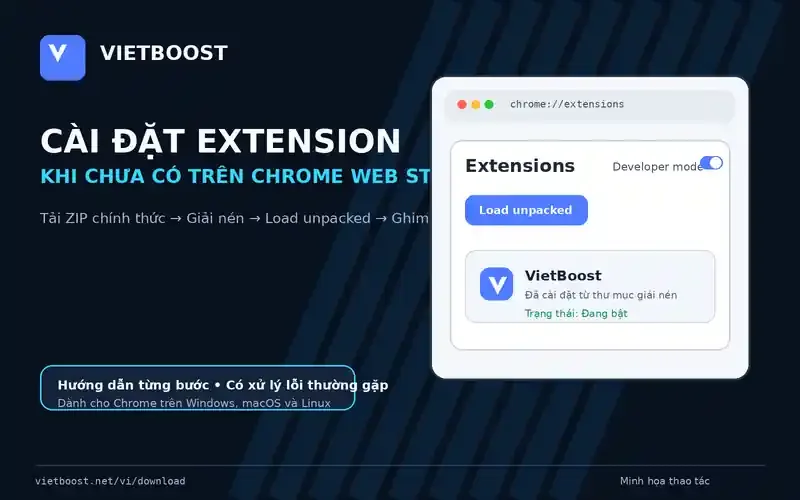 How to Install VietBoost Manually from a ZIP Before It Is Available in the Chrome Web Store