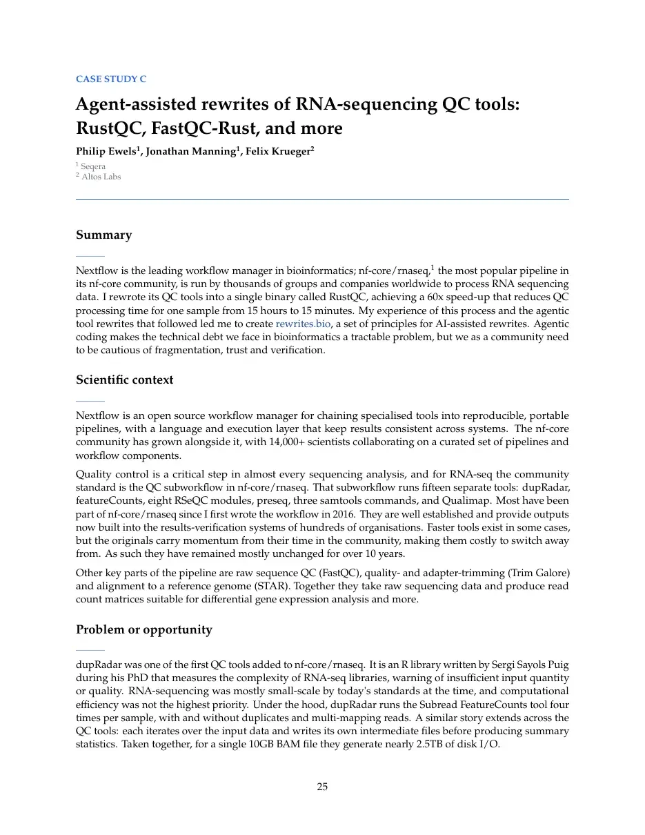 OpenAI field-report page for the RustQC case study
